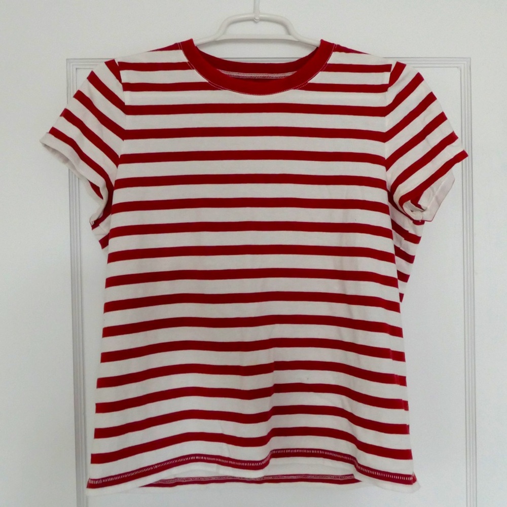 Madewell red and white striped tee-shirt, size-M